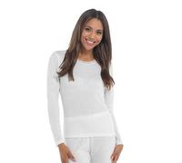 2 Pack Womens Hot Stuff Co Thermal Long Sleeve Vest White Small