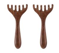 2 Pack Wood Scalp Massager, Scalp Comb Gua Sha, Head Massager Scalps Protable, Head Scratcher Massage for Stress Relax, Massage Tool Wood Comb (6 Claw 2Pcs)