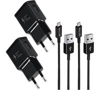 2 Pack Ysevnotan Adaptive Chargeur Rapide avec Micro USB Câble 150 cm Compatible avec Samsung Galaxy S7, S6, S2, S3, S4, S5 Edge, J3, J7, Note 5, Moto G5, E6, E5, E4, AFC USB Travel Chargeur Noir