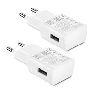 2 Pack Ysevnotan Adaptive Chargeur Rapide Portable Compatible avec Samsung Galaxy S8, S9, S10, S20, S20 Puls, S21 FE, S7, S7 Edge, S6, Note10, Note9, Note8, J6, J5, Chargeur Tablette Blanc