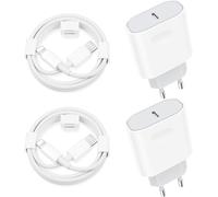 2 Packs 25w Fast Charger For Iphone With 2 Cables Of 2 Meters Compatible With Iphone 14/14 Pro/13/13 Pro/12/12 Pro/Se/11/11 Pro/Xs Max/X/Xr/8/7 Plus Airpods Ipad, Usb C Mains Plug