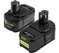 2 Packs 5000mAh Batteries de Rechange pour ryobi Batterie 18V B18L25 RB18L13 RB18L50 RB18L40 Batterie avec indicateur LED