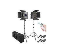 Neewer 2 Packs Avancé 2,4G 660 LED Éclairage Vidéo Kit avec Sac, LED Panneau Bicolore à Intensité Variable avec 2,4G Télécommande sans Fil, Écran LCD et Support d'Éclairage pour Photographie