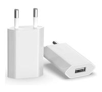 (2 Packs) Chargeur Rapide USB Adaptateur de Prise USB Universel (5W 5V 1A) adapté aux Voyages compatibilité Universelle avec iPhone Apple Samsung Galaxy Pixel Nexus Huawei Xiaomi HTC Sony LG - Blanc