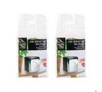 2 Packs de 100 Serviettes En Papier Pour Distributeur de serviettes - Dimensions : 12 x 8 cm