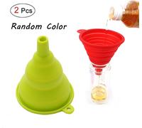 2 packs de 11cm mini entonnoir pliable style silicone entonnoir cr?atif ? la maison outil de cuisine[couleur aléatoire]