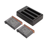 2 Packs de Batterie de Remplacement pour insta360 x3 et hub de Chargeur de Batterie LED 3 canaux, Batteries Rechargeables 1800mah et Chargeur de Batterie pour Insta 360 x3