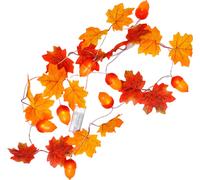 2 packs de cordes de feuilles d'?rable D?corations automnales l?g?res pour la maison Total 13ft 20LEDS blanc chaud aliment ? par piles Guirlande suspendue -Maison��r -Mur Chemin Escalier F?te