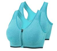 RUNCH 2 Packs de Soutiens-Gorge de Sport pour Femmes, Soutien-Gorge de Yoga pour l'entraînement et Le Fitness, Fermeture éclair sur Le Devant, Soutien-Gorge de Course à Pied,FluorescentGreen-XXL