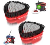 2 Packs de têtes de brosses de remplacement compatibles avec Vileda Turbo EasyWring 1-Tank, pour la cuisine, la salle de bain, la piscine, la terrasse et le nettoyage des sols durs