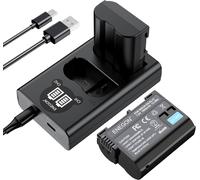 2 Packs EN-EL15C Replacement Battery and Charger Dual Intelligent LED USB for Nikon Z6, Z7, D7100, D750, D7000, D7200, D600, D610, D880, D810, D810a, D800, D850