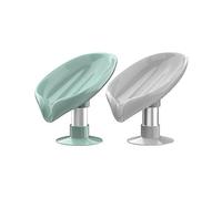 2 Packs (grey + Green) Suction Cup Soap Holder, Shower Soap Holder, Kitchen Sink Sponge Holder, Soap Dish with Drain, Kitchen Soap Holder Easy Cleanin