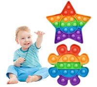 2 Packs Poppit Pop Fidget Toy Set, Push and Pop Bubble Sensory Fidget Toy, Jouets Sensoriels à Presser, Silicone Anti-Stress Jouets de Soulagement de L'anxiété