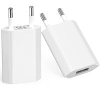 2 Packs USB Mains Charger for iPhone Samsung Xiaomi Sony LG Smartphones iWatch Cameras Tablets MP3 etc. Universal USB Mains Adapter 5V1A