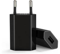 (2 Packs) Usb Mains Socket, Universal (5v 1a) Apple Usb Charger Adapter Plug For Iphone 11, 8, 7, 6, Se, X, Xs, Mini, Ipad, Samsung Galaxy Pixel Nexus, Huawei, Xiaomi, Htc, Sony, Lg Etc. (Black)