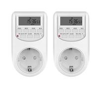 2 Pacs Minuterie Prise Minuterie numérique numérique 16 interrupteurs on/Off programmables Écran LCD 220V 10A 2300W Minuterie Prise (AL-06G)