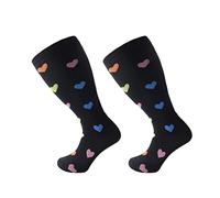 2 Pair Plus Size Compression Socks for Women Men Flight Socks Knee High Support Compression Socks Wide Calf Medical Compression Stocking Plus Size Running Socks