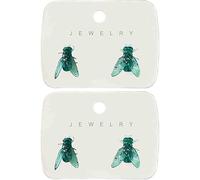 2 Pair Realistic Fly Earrings, Simulation Mini Funny House Fly Earring, Unique Simulation Design Animal Earrings, Novelty Abstract Gift (Green)