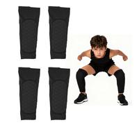 2 Paire de Protège-Tibias de Ski, Protège Tibia Foot Enfant, Protections de Football Anticollision Cellulaire, Fit Conforms to The Leg, Shin Pads Cover for Sports, Noir, 5-10 Ans(XS)