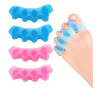 2 Paire Ecarteur Orteil Separateur Silicone,Toe Spacer,Séparateurs D'orteils pour Corrige les Oignons,Soulagement Instantané de la Douleur,Écarteur Orteil en Silicone pour Femmes et Hommes (Bleu/Rose)