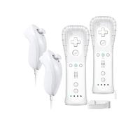 2 Paire Manette Wii avec Nunchuck,Wii Contrôleur Wii Télécommande Wii Remote Controller avec Contrôleur Nunchuk