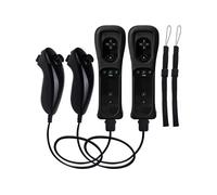 2 Paire QUMOX Manette Wii avec Nunchuck,Wii Contrôleur Wii Télécommande Wii Remote Controller avec Contrôleur Nunchuk G