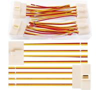 2 Paires 6.3mm 8 Broches Automobile Connecteur,Connecteur de Électrique Mâle et Femelle avec Câble 100 mm 18 AWG,pour Moto,Vélo,Voiture,Bateau