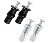 2 Paires Abattant WC Vis Avec 2 Jeux de Rondelles,Fixation Abattant WC Universel Fixations WC Siège de Boulons à Expansion,Vis Caoutchouc Rechange Pièces de Rechange pour Couvercle de Toilette
