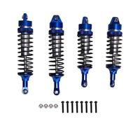 2 Paires Achos à Amortisseurs RC, Amortisseur de Choc de Voiture RC, Amortisseurs Arrière Avant en Alliage en Aluminium s'adapter à L'échelle 1/10 RC Crawler (Argent Bleu)