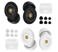 2 Paires Bouchon D'oreille Pour Dormir,50 Db Boule Quies Sommeil,Silicone Réutilisable,3 Tailles,Avec 12 Embouts Et Étui De Rangement,Adapté Au Travail,Aux Voyages (Noir,Blanc)