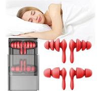2 Paires Bouchons d'Oreille pour Dormir, 40 dB à Réduction de Bruit Agréable à Porter 3 Couches Silicone Boules Quies avec Boîte de Rangement pour Ronfler, étudier, Voyager, Concerts