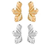 2 Paires boucle d'oreille femme, Boucles d'oreilles fleur pendantes en or, Boucles d'oreilles Bijoux pour femmes et filles Longues Esthétiques De Pétales Irréguliers