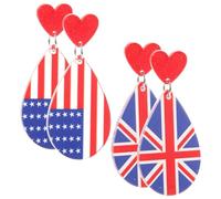 2 Paires Boucles D'oreilles Patriotiques du 4 Juillet en Acrylique | Créatif, Chic et Décoratif, Style Pendantes, pour Fête de L'indépendance et Memorial Day