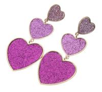 2 Paires Boucles D'oreilles Trois Cœurs Pendantes