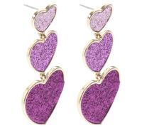 2 Paires Boucles D'oreilles Trois Cœurs Pendantes