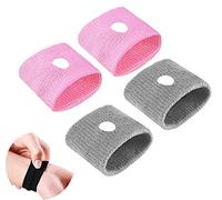 2 Paires Bracelets D'acupression Anti-nausées pour Grossesse, Nausées De Voyage sans Effets Secondaires, Bracelet Anti Nausée pour les enfants, Bandes de Poignet les adultes, les voyages (pink-grey)