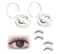 2 Paires Cils Magnetique Avec Applicateur, Réutilisable, avec applicateur Cils Magnétiques Facile à porter et à enlever Magnetic Eyelashes