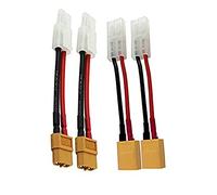 2 Paires Connecteurs XT60 Mâle Femelle vers Big-Tamiya Mâle et Femelle avec Câble en Silicone 14 AWG de 10 cm