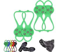 2 Paires Crampons Chaussures Randonnée,Crampon Neige pour Chaussure,Crampons Anti Verglas,Crampons à Neige Et Glace Antiglisse avec 5 Crampons,pour Randonnée Escalade Pêche Marche (Adulte-Vert)