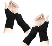 2 Paires d’Attelle Support de Poignet en Gel Coussinets de Blessures à Pouce Gants Respirants de Compression Relief Soutien de Canal Carpien Orthèse de Contrainte d'Entorse Arthrite (Noir) L