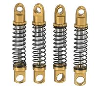 2 paires d'amortisseurs RC, amortisseurs avant et arrière métal de 42mm (1,7 po), distance entre les trous de 35 mm (1,4 po) pour pièces de mise à niveau de voiture RC WPL D12 1/10 (Or)
