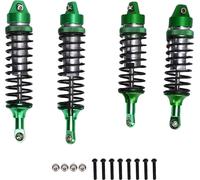 2 paires d'amortisseurs RC en alliage d'aluminium à l'avant et à l'arrière pour Traxxas Slash 4x4 1/10 échelle Crawler Green Silver