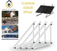 2 paires de 1140mm support de panneau solaire PV support de centrale solaire de balcon support de panneau solaire réglable de 0 à 90 degrés support de toit plat pour panneaux solaires