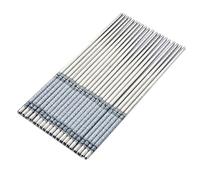 2 paires de baguettes en acier inoxydable, baguettes réutilisables en métal antidérapantes, motif en porcelaine bleue et blanche, baguettes chinoises antidérapantes en métal