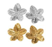 2 paires de boucles d’oreilles à clous de fleurs, boucles d’oreilles en or pour femmes, boucles d’oreilles à clous en or, boucles d’oreilles à clous floraux, boucles d’oreilles à clous vintage