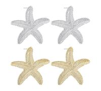 2 Paires De Boucles D’Oreilles Étoile De Mer, Boucles D’Oreilles Mode Étoile De Mer, Bijoux Sea Life, Boucles D’Oreilles Personnalisées, Bijoux De Plage D’Été, Cadeaux De Bijoux Étoile De Mer