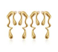 2 Paires De Boucles D'Oreilles, Boucles D'Oreilles Irrégulières, Boucles D'Oreilles Longues Pendantes, Boucles D'Oreilles En Acier Inoxydable, Bijoux Cadeaux Pour Femmes Et Filles