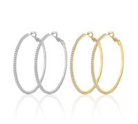 2 Paires De Boucles d'oreilles Circulaires, De Boucles d'oreilles en Métal Simples, De Boucles d'oreilles À L'Étouffe, De Bijoux Classiques À La Mode, D'Accessoires pour Femmes.