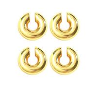 2 Paires De Boucles D'Oreilles Clips En Forme De C, 1 Pochette À Bijoux, Manchettes D'Oreilles Dorées, Boucles D'Oreilles Clips Pour Femme, Grandes Boucles D'Oreilles Dorées Épaisses