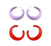 2 Paires De Boucles D'Oreilles Créoles, Boucles D'Oreilles Acryliques, Boucles D'Oreilles Géométriques, Boucles D'Oreilles Mignonnes, Boucles D'Oreilles Vintage, Bijoux Pour Femmes